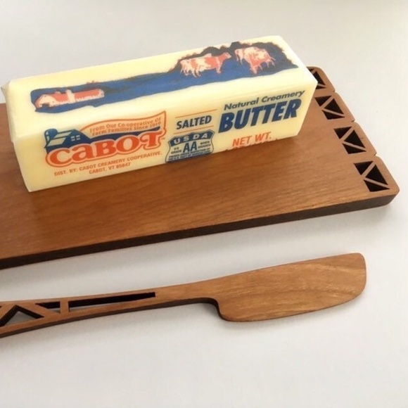 MoonSpoon Butter Board, Handmade Laser cut Cherry Wood. Great For Soft Cheese 🧀 - Picture 2 of 8